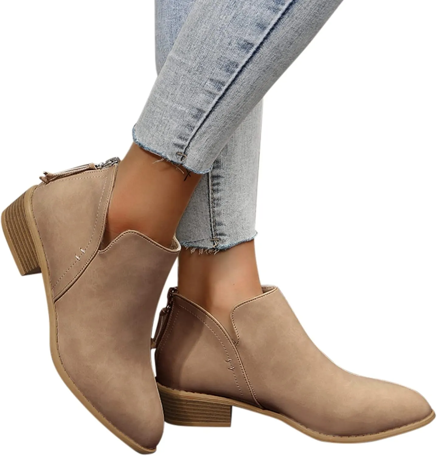Gibobby Boots for Women Fashion Embroidery Western Boots Slip On Wide Calf Square Toe Chunky Heel Knee High Booties 52