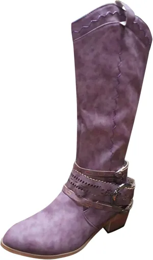 Gibobby Cowboy Boots for Women Sunflowers Embroidery Boots Retro Square Toe Pull On Boots Chunky Heel Western Mid Calf Shoes 52