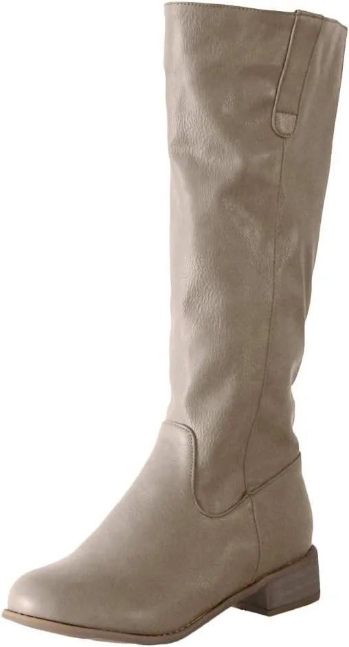 Gibobby Winter Boots for Women,Knee Length Boots Retro Hiking Knight Boots Closed Toe Motorcycle Low Heel Outdoor Waterproof Western Shoes