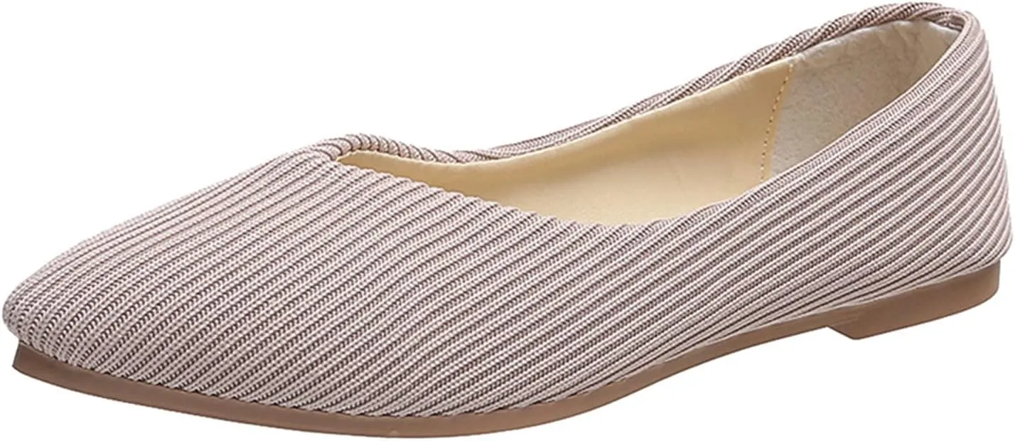 Girl Loafers Dress Shoes Ladies Fashion Solid Color Breathable Cloth Pointed Comfort Flat Casual Shoes Espadrilles Workout Gym Outdoor Shoes