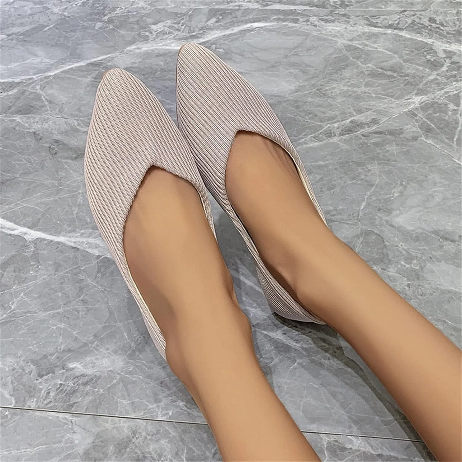 Girl Loafers Dress Shoes Ladies Fashion Solid Color Breathable Cloth Pointed Comfort Flat Casual Shoes Espadrilles Workout Gym Outdoor Shoes