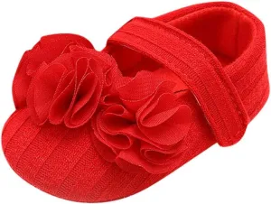 Girls Floral Princess Mary Jane Shoes Soft Sole Infant Moccasins Prewalker Wedding Dress Shoes