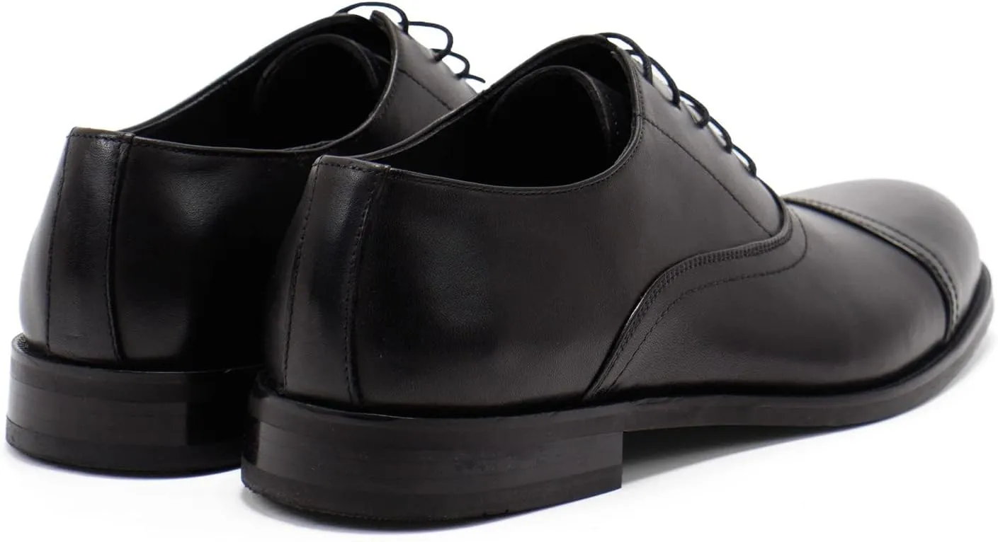 Hakki Men's Cinque Leather Cap-Toe Lace-up Oxford Dress Shoes for Men