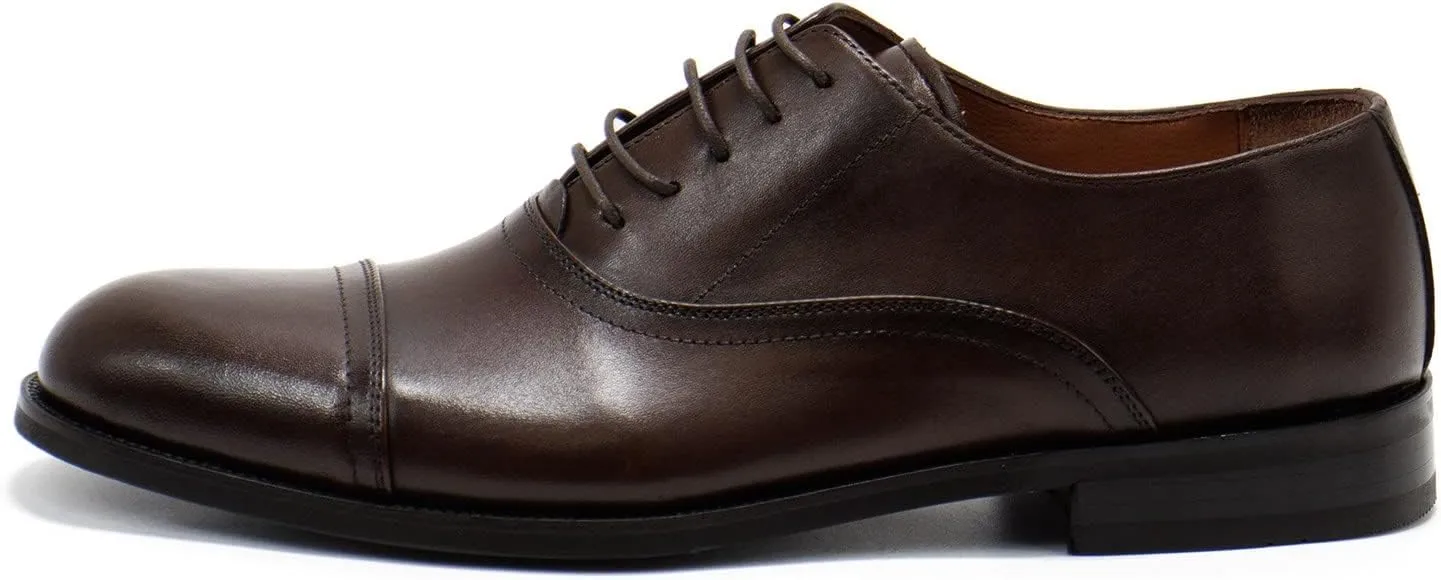 Hakki Men's Cinque Leather Cap-Toe Lace-up Oxford Dress Shoes for Men