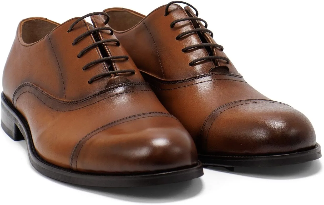 Hakki Men's Cinque Leather Cap-Toe Lace-up Oxford Dress Shoes for Men