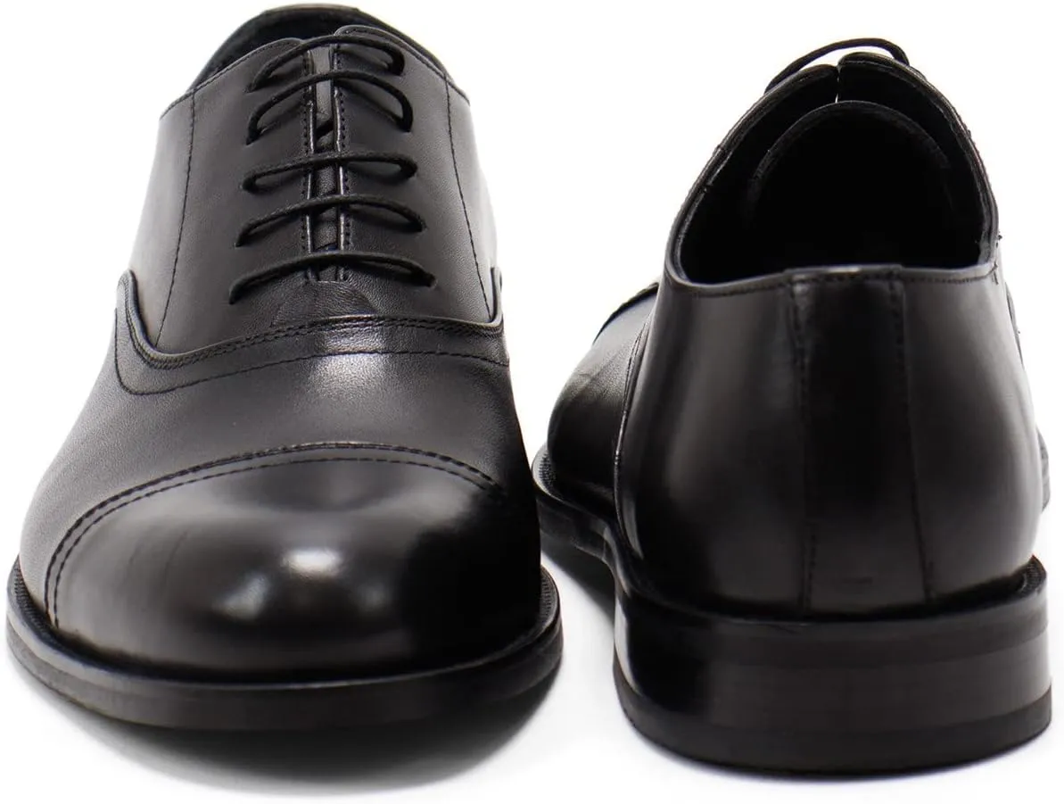 Hakki Men's Cinque Leather Cap-Toe Lace-up Oxford Dress Shoes for Men
