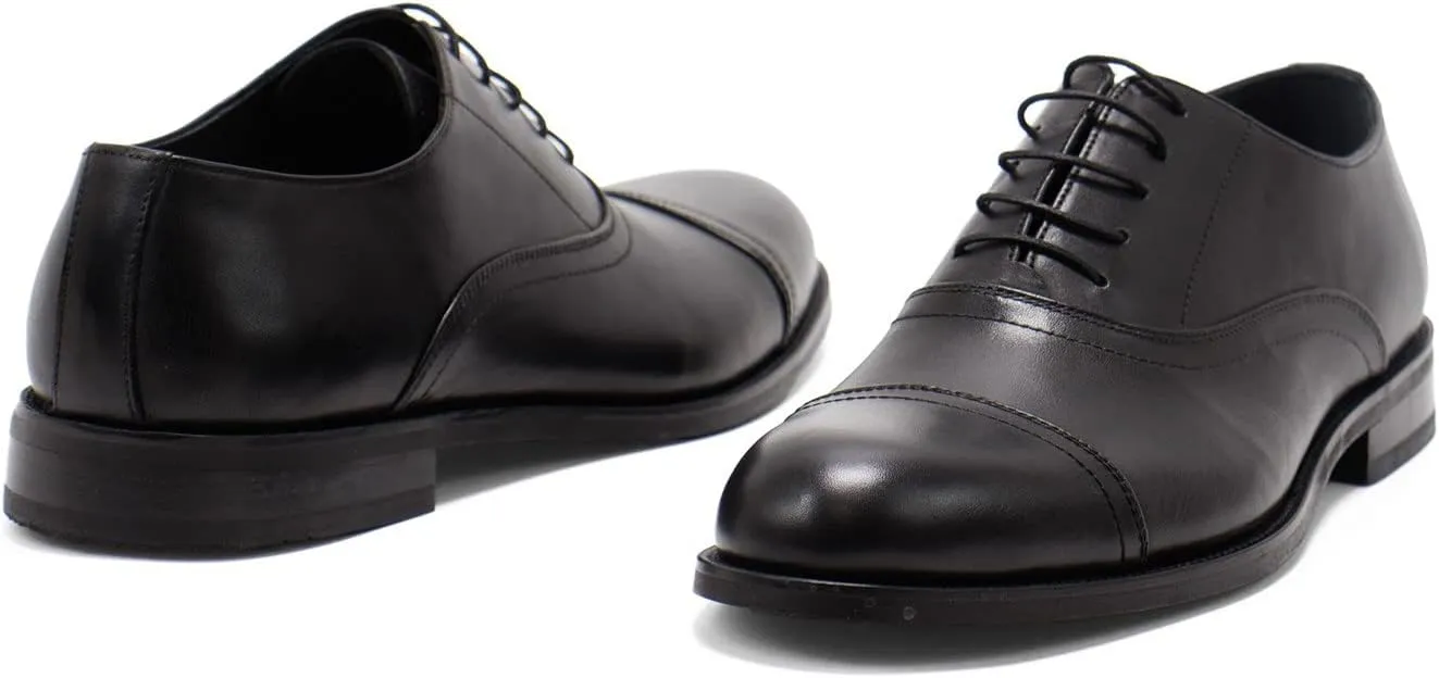 Hakki Men's Cinque Leather Cap-Toe Lace-up Oxford Dress Shoes for Men