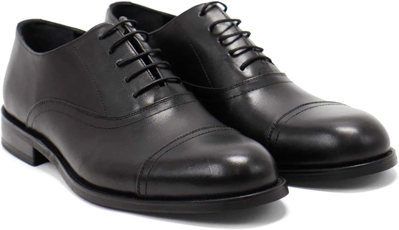 Hakki Men's Cinque Leather Cap-Toe Lace-up Oxford Dress Shoes for Men