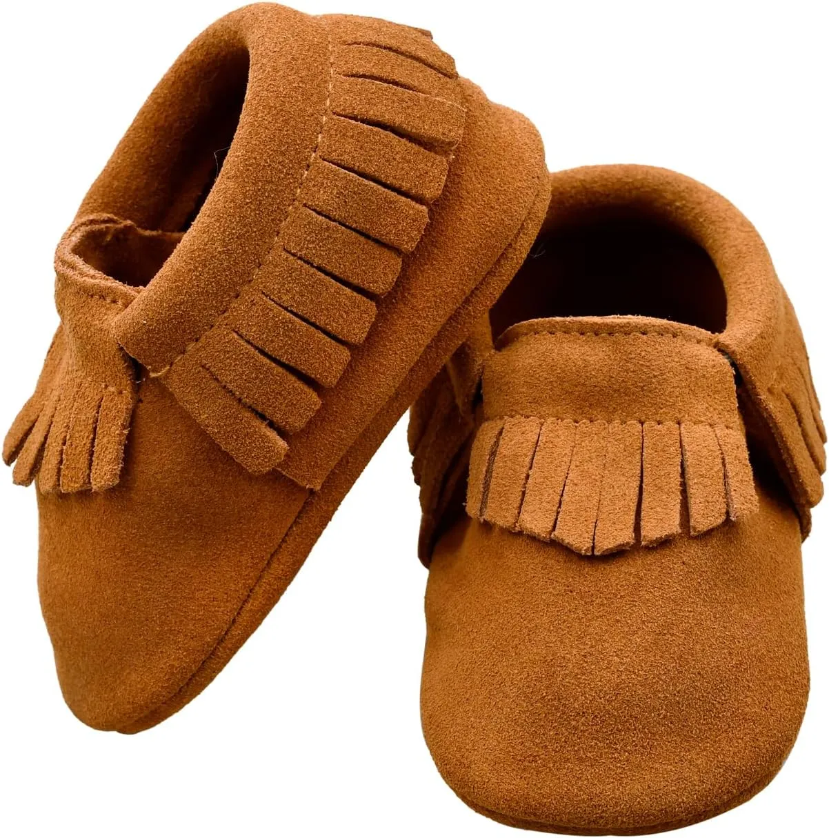 iEvolve Baby Leather Shoes Baby First Walking Shoes Baby Tassel Shoes Soft Sole Crib Shoes Baby Moccasins