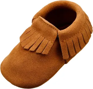 iEvolve Baby Leather Shoes Baby First Walking Shoes Baby Tassel Shoes Soft Sole Crib Shoes Baby Moccasins