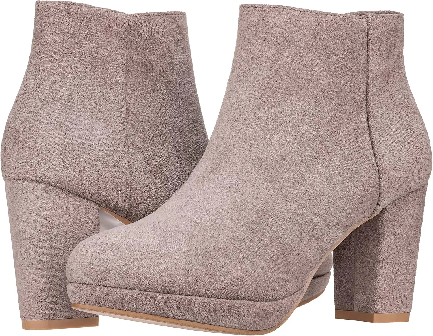ILLUDE Womens Ankle Bootie Side Zip Comfortable Block Heel Chunky Platform Ankle Boots