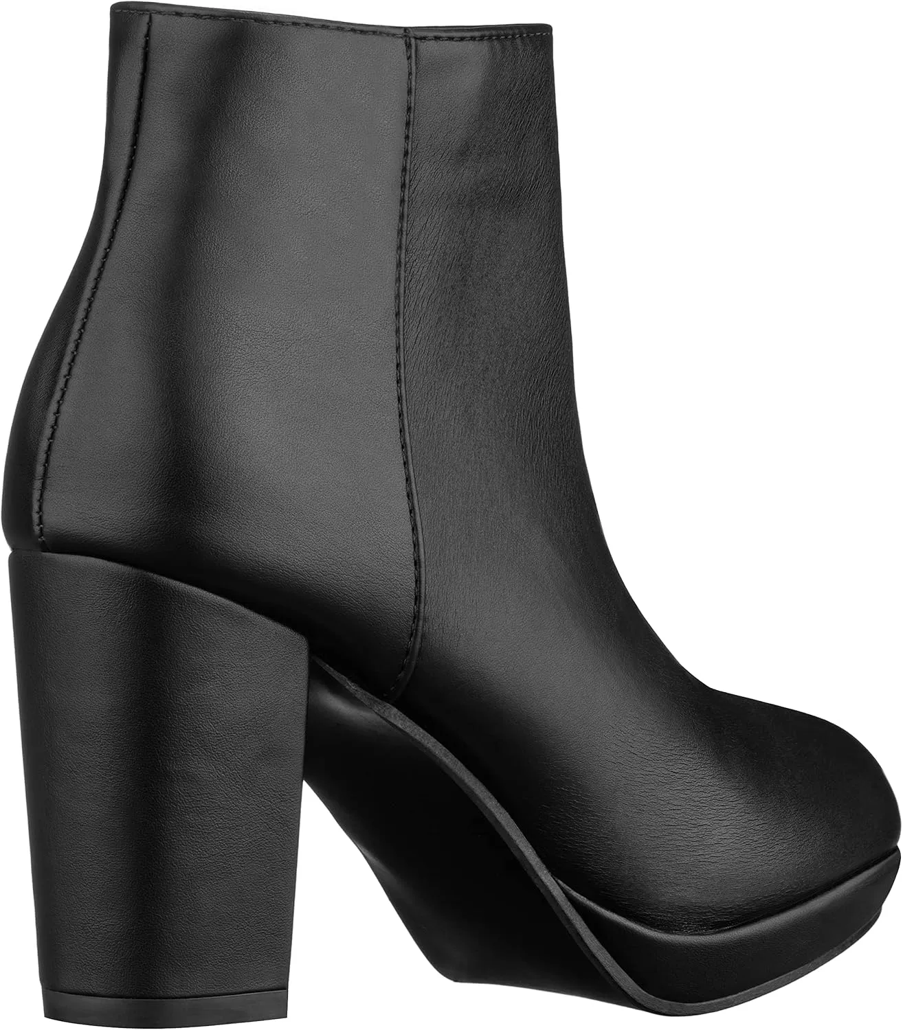 ILLUDE Womens Ankle Bootie Side Zip Comfortable Block Heel Chunky Platform Ankle Boots