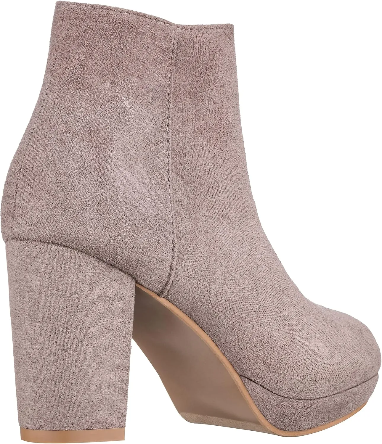 ILLUDE Womens Ankle Bootie Side Zip Comfortable Block Heel Chunky Platform Ankle Boots