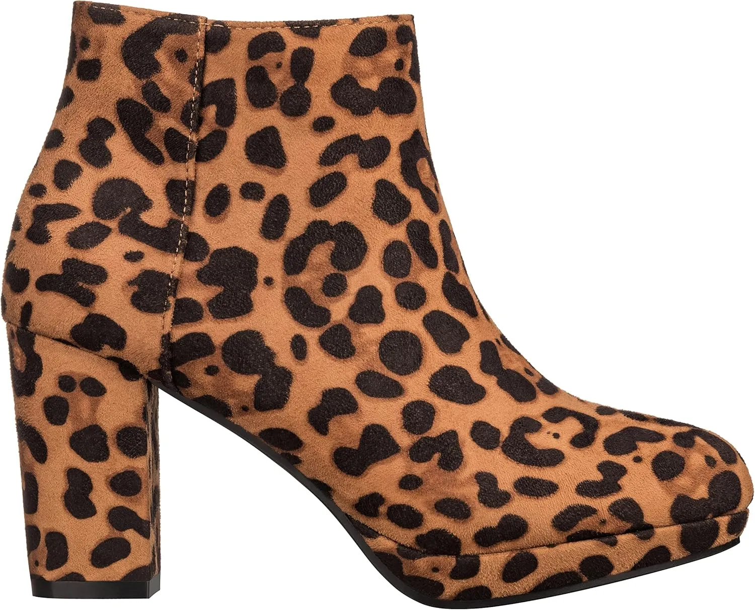 ILLUDE Womens Ankle Bootie Side Zip Comfortable Block Heel Chunky Platform Ankle Boots