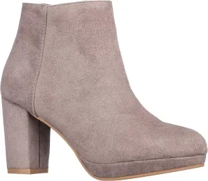 ILLUDE Womens Ankle Bootie Side Zip Comfortable Block Heel Chunky Platform Ankle Boots