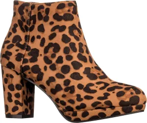 ILLUDE Womens Ankle Bootie Side Zip Comfortable Block Heel Chunky Platform Ankle Boots