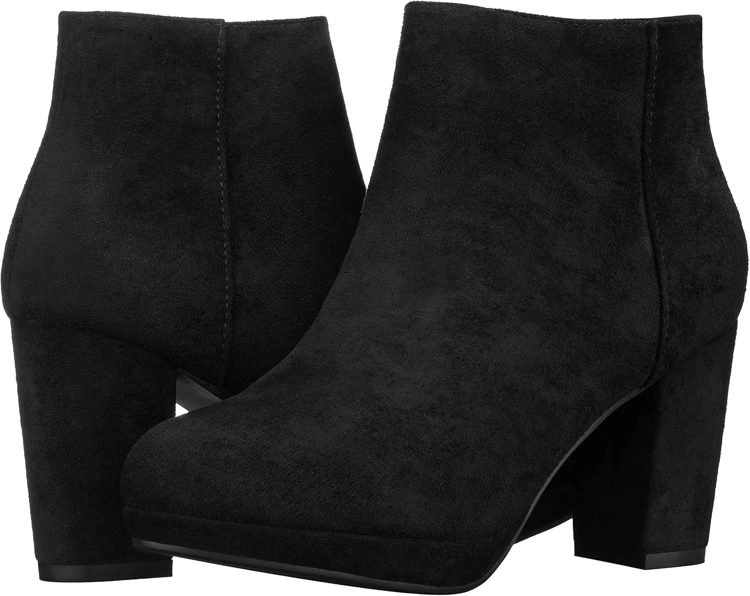ILLUDE Womens Ankle Bootie Side Zip Comfortable Block Heel Chunky Platform Ankle Boots