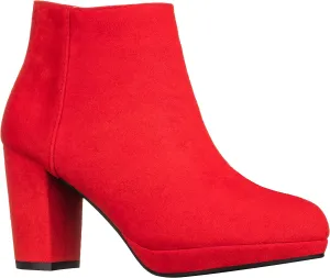 ILLUDE Womens Ankle Bootie Side Zip Comfortable Block Heel Chunky Platform Ankle Boots