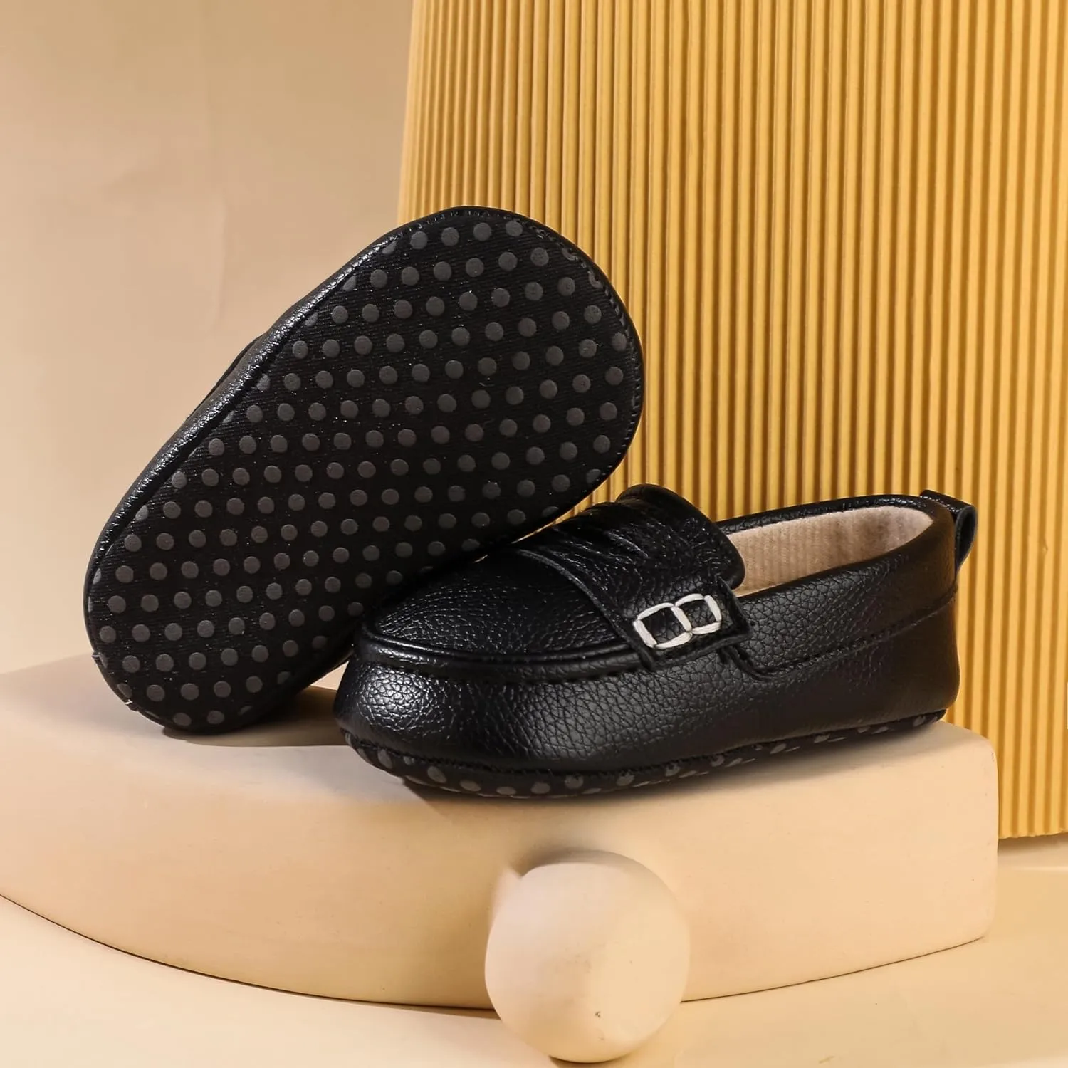 Infant Baby Boys Loafers Soft Sole PU Leather Toddler Moccasins Girls First Walking Crib Dress Shoes