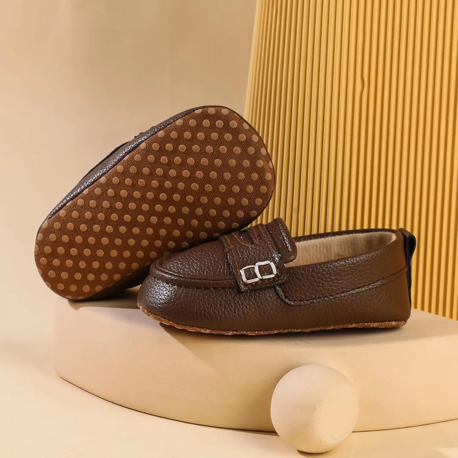 Infant Baby Boys Loafers Soft Sole PU Leather Toddler Moccasins Girls First Walking Crib Dress Shoes