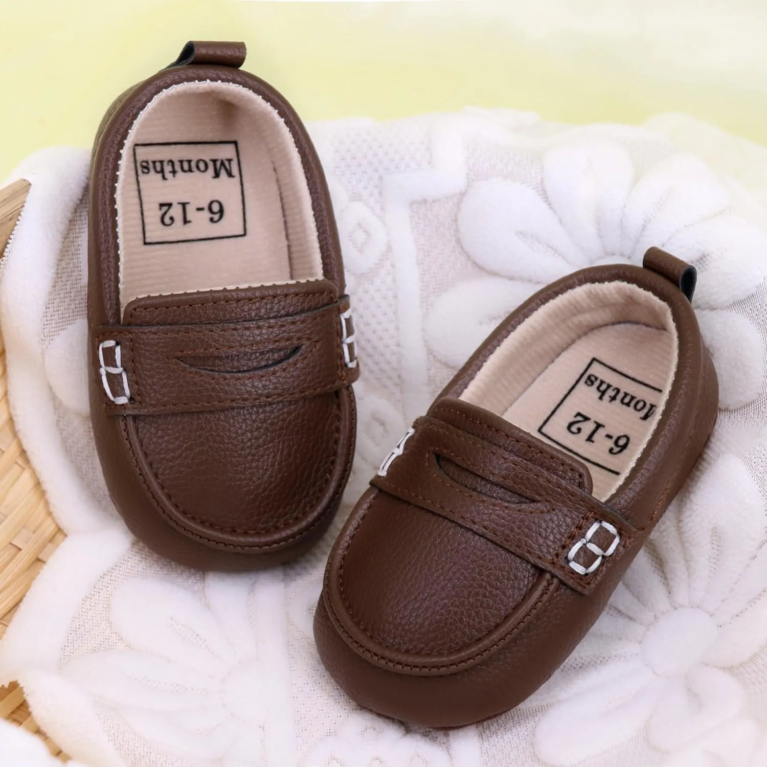 Infant Baby Boys Loafers Soft Sole PU Leather Toddler Moccasins Girls First Walking Crib Dress Shoes