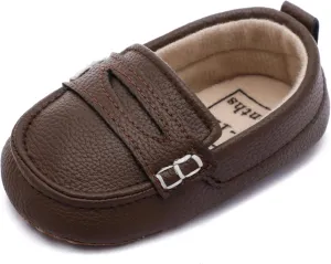 Infant Baby Boys Loafers Soft Sole PU Leather Toddler Moccasins Girls First Walking Crib Dress Shoes