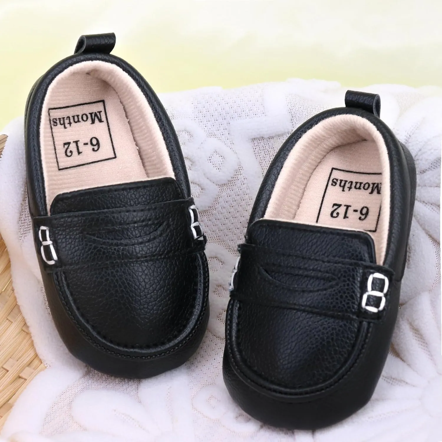 Infant Baby Boys Loafers Soft Sole PU Leather Toddler Moccasins Girls First Walking Crib Dress Shoes