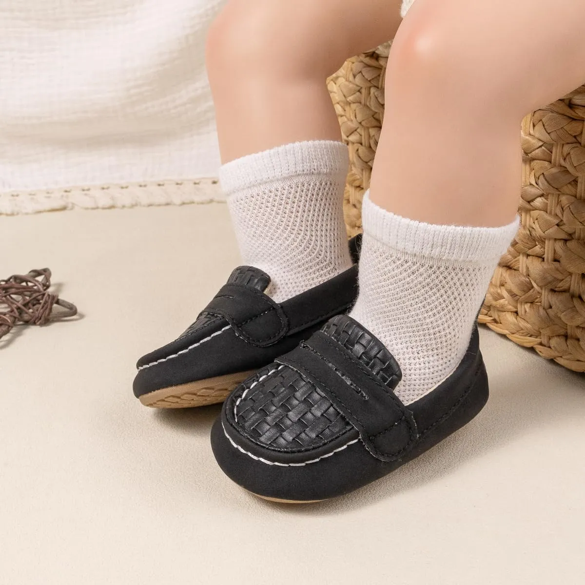 Infant Baby Boys Loafers Soft Sole PU Leather Toddler Moccasins Girls First Walking Crib Dress Shoes
