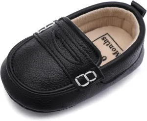 Infant Baby Boys Loafers Soft Sole PU Leather Toddler Moccasins Girls First Walking Crib Dress Shoes