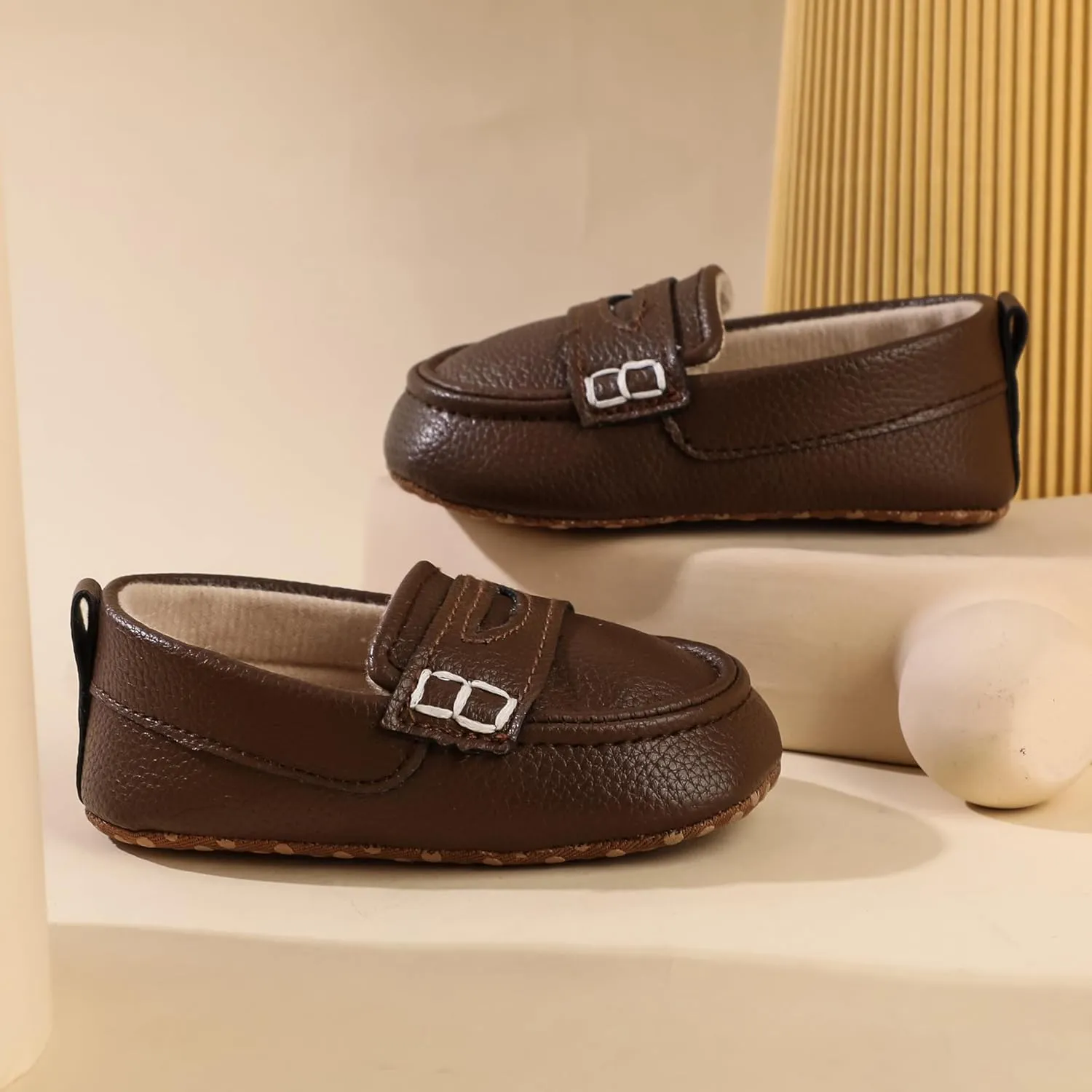 Infant Baby Boys Loafers Soft Sole PU Leather Toddler Moccasins Girls First Walking Crib Dress Shoes