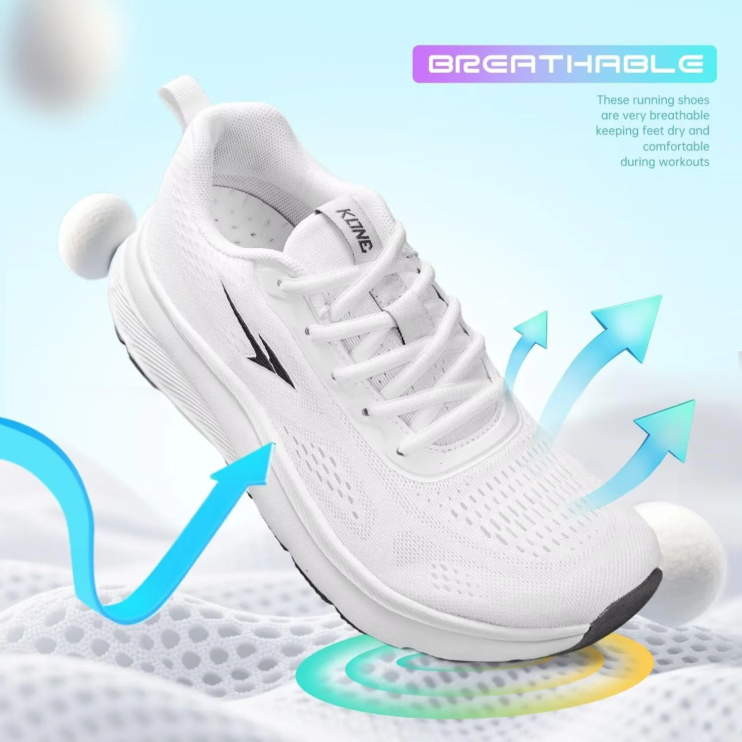 KDN Men's Wide Toe Box Shoes Cushioned Road Running Shoes Non Slip Mens Walking Sneakers for Wide Feet Comfortable Athletic Gym Workout Shoes Wide Width