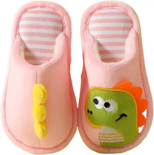 Kids Dinosaur Slippers Toddler Comfort House Slippers Cute Warm Plush Slip On Boys Girls Indoor Fuzzy Princess Slippers