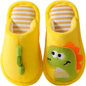 Kids Dinosaur Slippers Toddler Comfort House Slippers Cute Warm Plush Slip On Boys Girls Indoor Fuzzy Princess Slippers