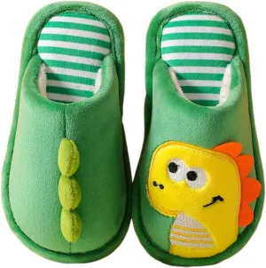 Kids Dinosaur Slippers Toddler Comfort House Slippers Cute Warm Plush Slip On Boys Girls Indoor Fuzzy Princess Slippers