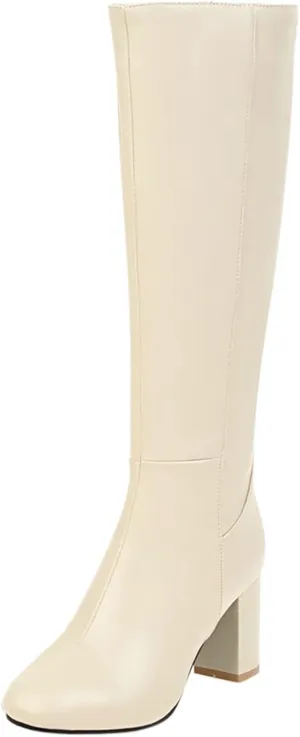 Knee High Boots Women Thigh High Boots for Women Fall Boots for Women 2024 Fashion Knee High Block Heels Warm Boots