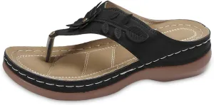Ladies Summer Casual Solid Color Flower Slope Heel Thick Bottom Beach Large Size Open Toe Disposable Slippers for Women