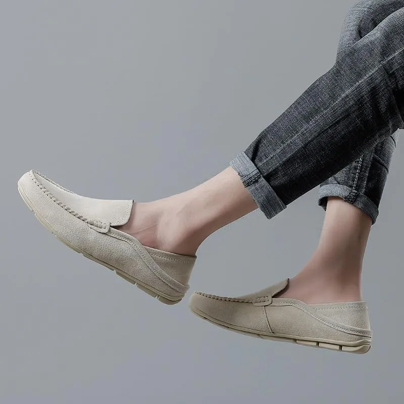 Loafers for Men Suede Vamp Business Working Solid Color Wedding Non Slip Anti-Slip Shoe Slip On