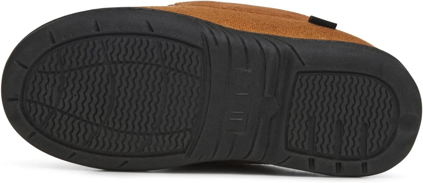 Lucky Brand Boys' Micro Suede Fuzzy Lined Moccasin Slippers