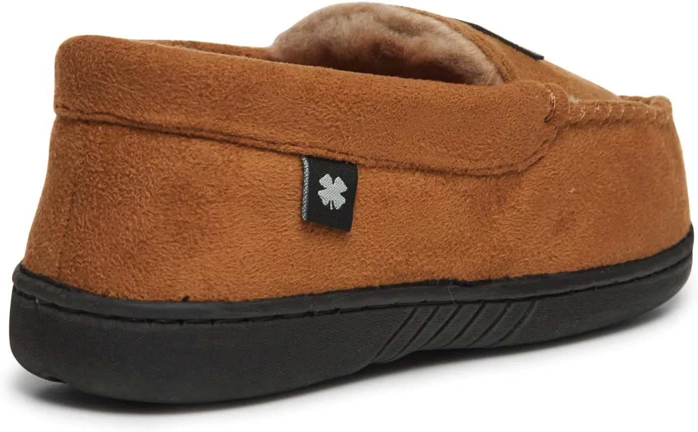 Lucky Brand Boys' Micro Suede Fuzzy Lined Moccasin Slippers