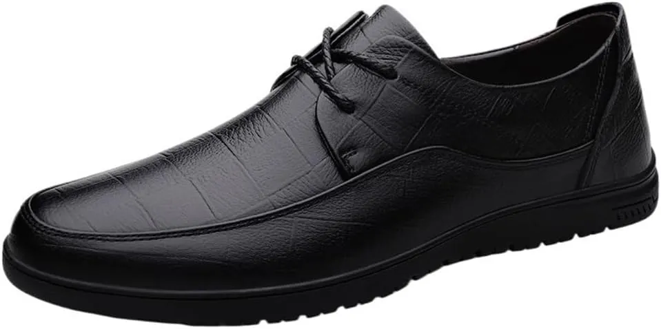 Men Formal Shoes Dress Oxford Lace Up Party Cap Toe Design French Leather Prom Anti-Slip Non Slip Shoe