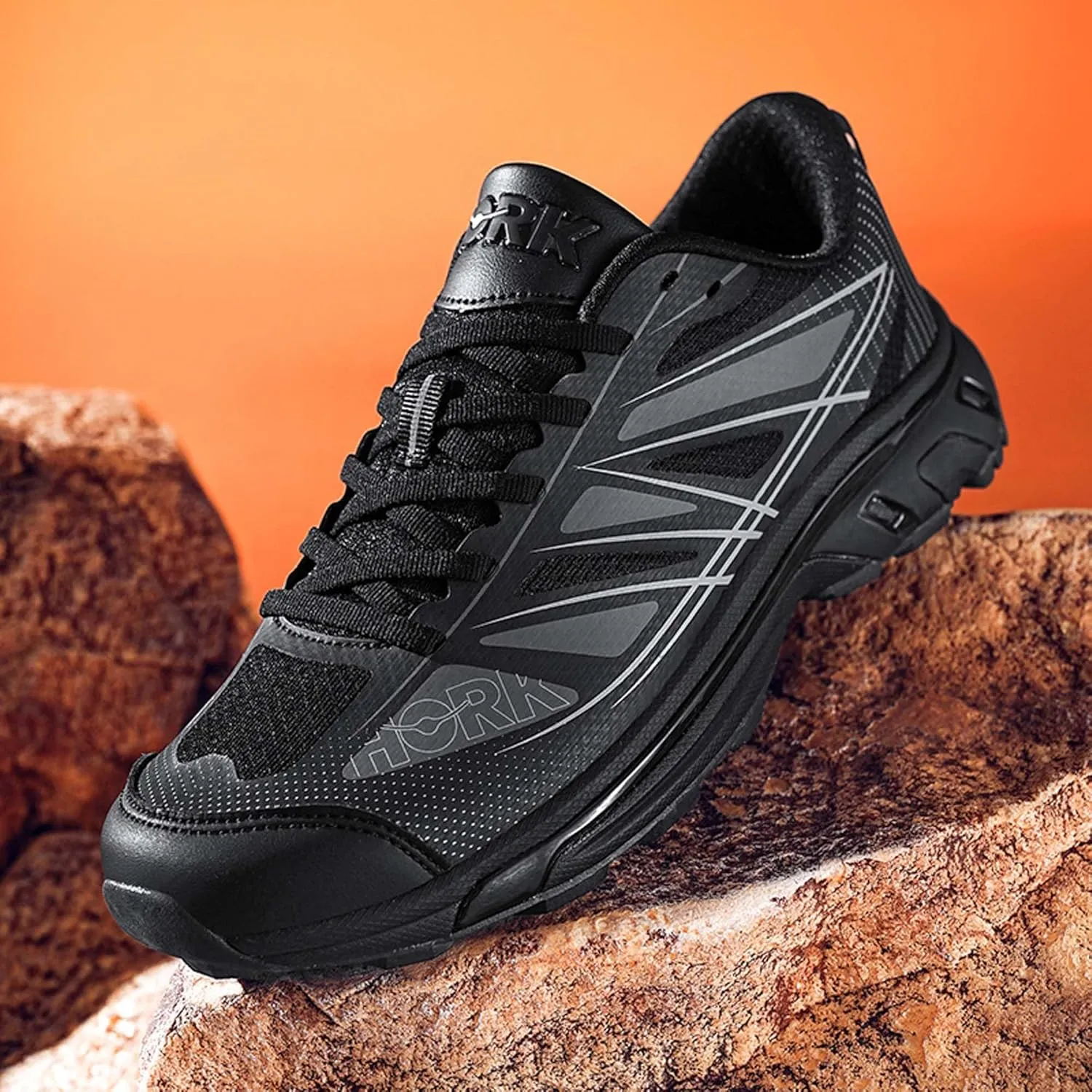 Men's Breathable Trail Running Shoes - Lightweight Anti-Slip Cushioned Hiking Sneakers for Outdoor Sports, Durable Comfortable Athletic Footwear
