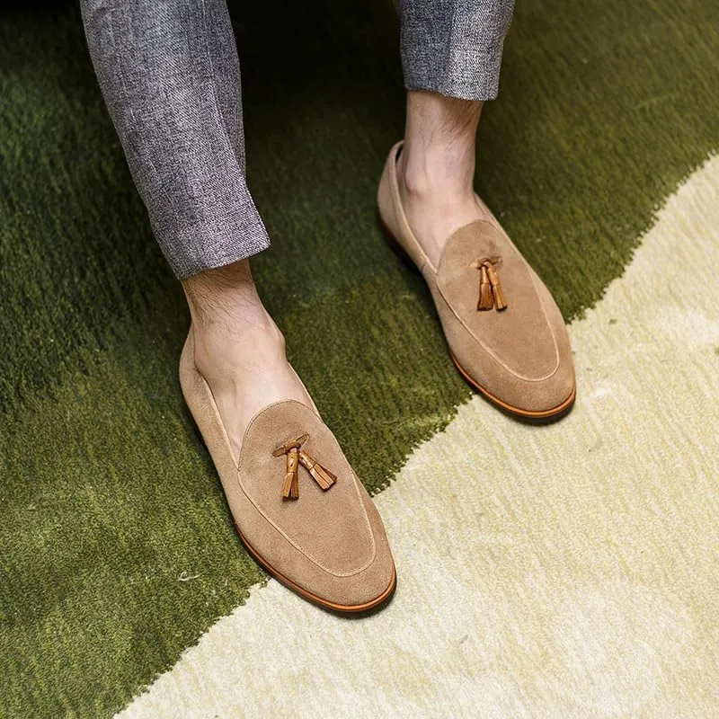 Men's Casual Loafers Slip On Suede Leather Shoes Lightweight Driving Shoes Moccasins Classic Loafer Flats Boat Shoes