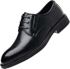 Men's Classic Oxford Shoes Mens Retro Comfortable Business Height Increasing Non-Slip Softsole Walking Dress Shoes