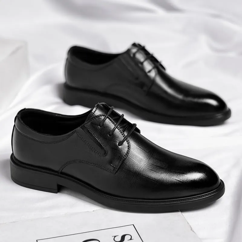 Men's Classic Oxford Shoes Mens Retro Comfortable Business Height Increasing Non-Slip Softsole Walking Dress Shoes