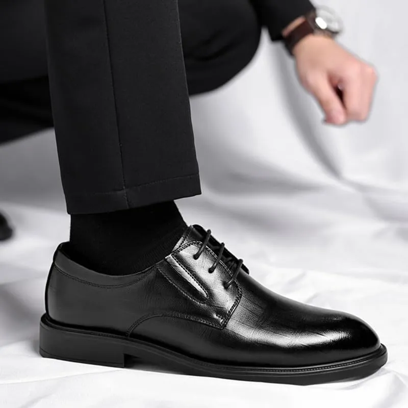 Men's Classic Oxford Shoes Mens Retro Comfortable Business Height Increasing Non-Slip Softsole Walking Dress Shoes