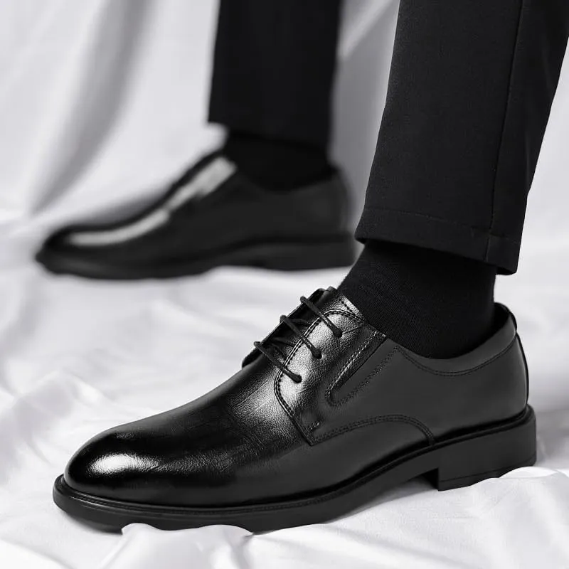Men's Classic Oxford Shoes Mens Retro Comfortable Business Height Increasing Non-Slip Softsole Walking Dress Shoes