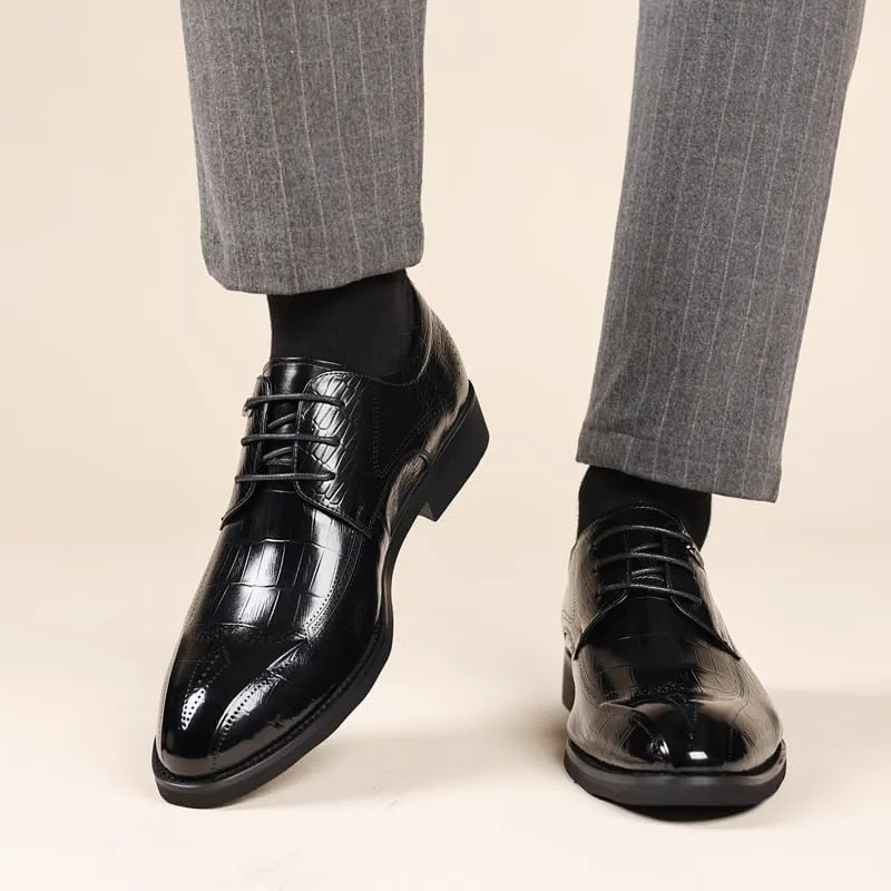 Men's Classic Oxfords Shoes Men Flexural Leather Fashion Dress Sneakers Business Casual Derby Shoes