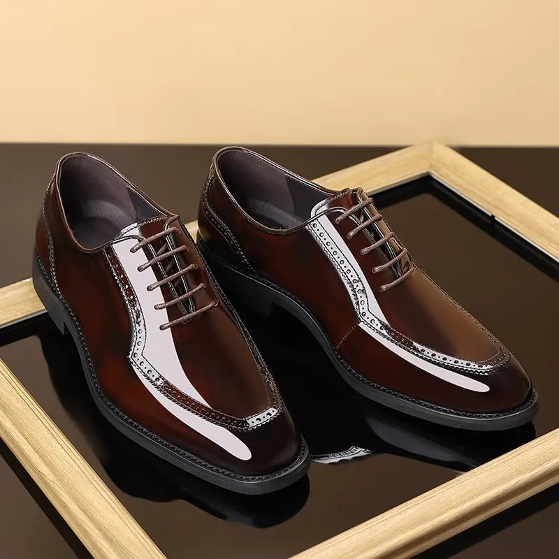 Men's Comfortable Tuxedo Dress Shoes Shiny Patent Leather Oxfords Shoes Formal Wedding Derby Shoes for Men(7)