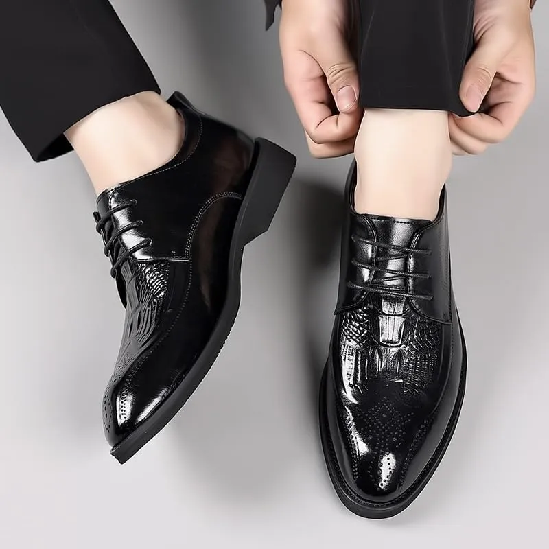 Men's Dress Shoes Classic Formal Business Oxfords Shoes for Men Mens Lace Up Wedding Derby Shoes(6.5)