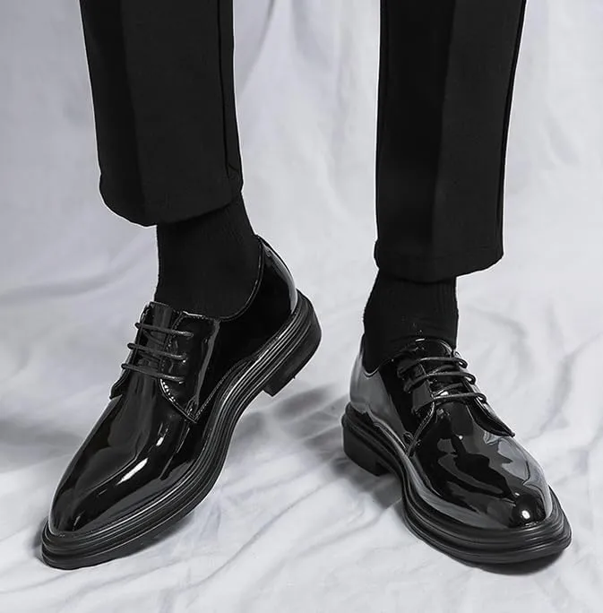 Men's Dress Shoes Men Patent Leather Business Formal Oxford Shoes Comfortable Walking Shoes